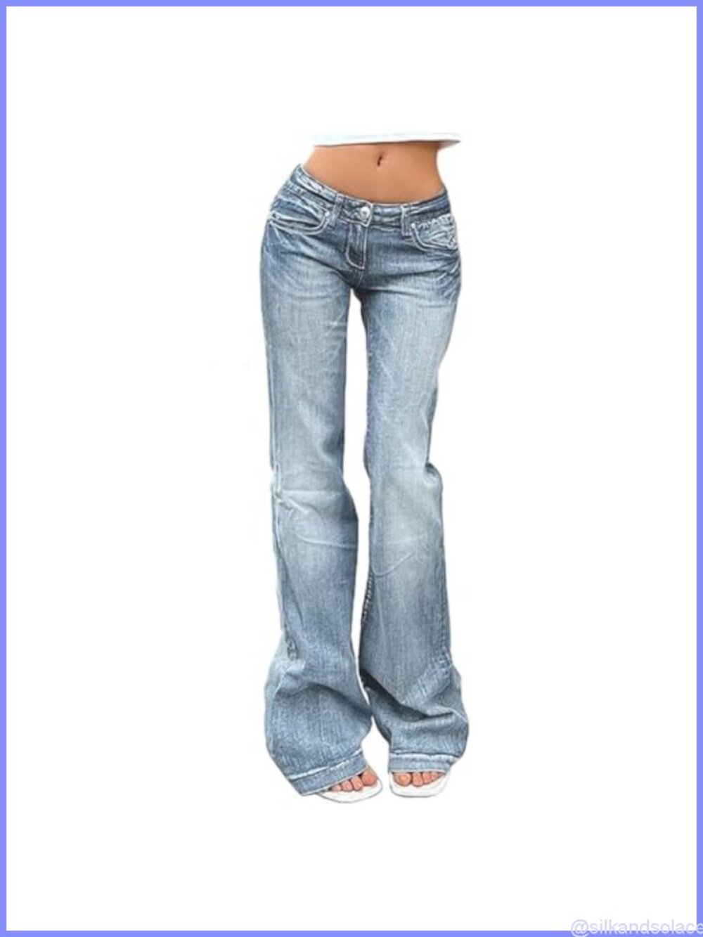 Low Waist Bell Bottom Jeans Women Stretch Bootcut Flare Denim Pants